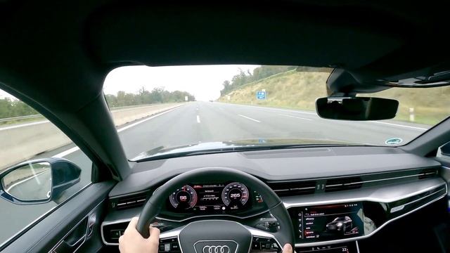 2023 Audi A6 Avant 55 TFSI Quattro 340PS TOP SPEED GERMAN AUTOBAHN DRIVE POV смотреть онлайн