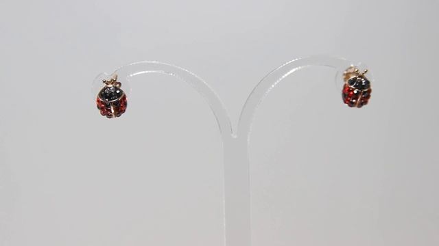 Детские пусеты Божьи коровки с кристаллами Сваровски смотреть онлайн