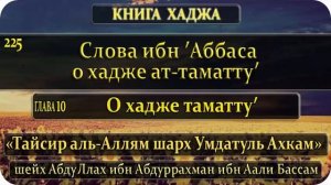 225 Слова ибн ′Аббаса о хадже ат-таматту′