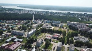 г. Колпашево, мкр Геолог, Парк, ул. Красноармейская, река
