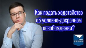 Как правильно подать ходатайство об условно-досрочном освобождении? Консультация адвоката.