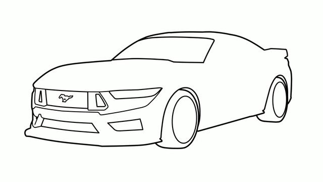 How to draw a FORD MUSTANG DARK HORSE 2024 / drawing ford mustang gt 2022 muscle car смотреть онлайн