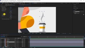 Часть 8  |  Анимация кофе в After Effects  |  Анимация иллюстрации в after effects