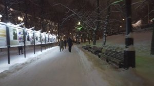 Snowy Moscow, light evening bike ride to Tverskaya December 14, 2022