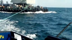 Буксировка плавкрана ч.2