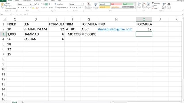 #98 MS Excel 2013 Formula Tutorial in Hindi