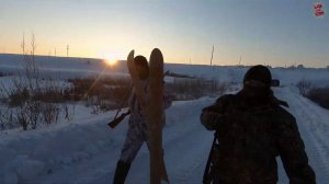 Один день на охоте с нами. февраль 2020 Охота на зайца.