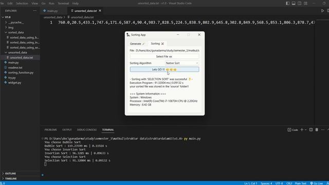 GUI Sorting Application with PySide6