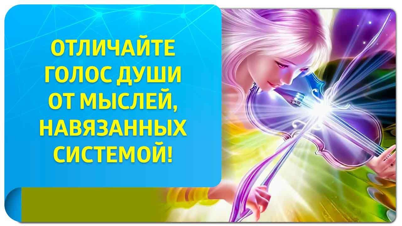 Отличайте голос Души от мыслей, навязанных системой!