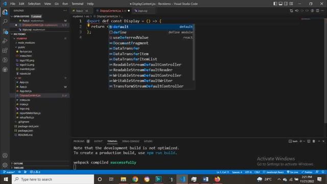 Reacts Tutorial - 4 - React component 2022 #reactjs #javascript #es6 #npm #vscode #reactdeveloper