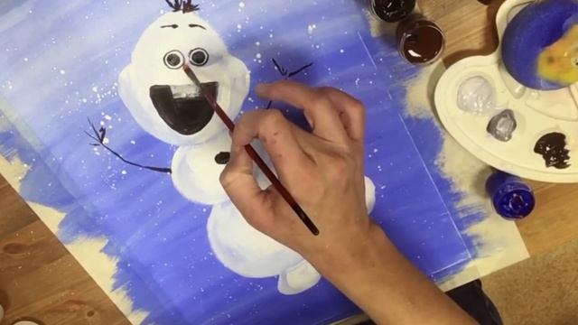 Снеговик Олаф гуашью. смотреть онлайн
