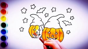 HALLOWEEN PUMPKINS Drawing and Coloring ? Printable coloring Pages for Kids...