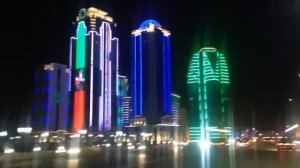 Ночной Грозный HD новый год 2015 проспект Ёлка Грозный Сити