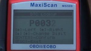 P0032 Diagnostic Trouble Code Problem Code Meaning