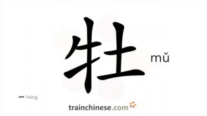 牡 (mǔ) male