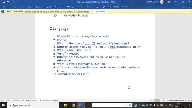 Wipro (C , JAVA , Projects ) TOP Interview Questions | Wipro Elite Preparation |2022 BATCH Intervie