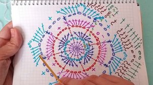 Квадратный мотив с розой. Крючок для начинающих. Вязание крючком 2019.