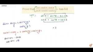 Prove that:`(sinA+sin3A+sin5A)/(cos A+cos3A+cos5A)=tan3A`