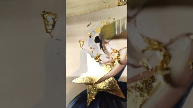 Золотая поталь акрил мастер класс