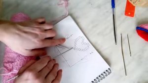 Вязание варежки 2 часть вывязывание сердечка
