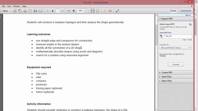 Maths ROTW 69 - Construct a 50p смотреть онлайн