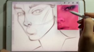 Рисуем лицо в пол оборота. Стилизуем портрет. Рисуем эскиз девушки.