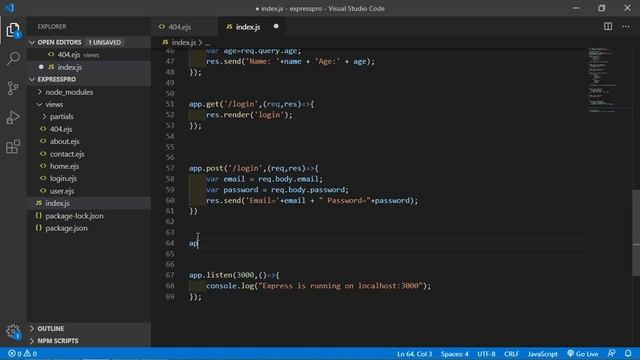 Node JS Tutorial - Custom 404 Page