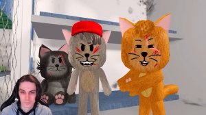 ГРУСТНАЯ ИСТОРИЯ КОТА БАНАНА! - Banana Cat КОТ БАНАН выживание на улицах Роблокса - Реакция