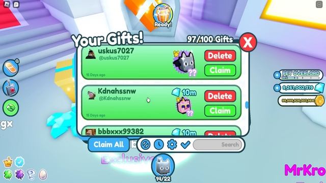 Я В ШОКЕ ОТ ТОГО ЧТО МНЕ ПОДАРИЛИ ПОДПИСЧИКИ В PET SIMULATOR X ROBLOX смотреть онлайн