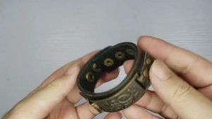 Винтажный кожанный браслет