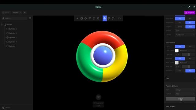 How to Export 3D Designs in Spline | Public link, PNG or JPEG , HTML and CSS