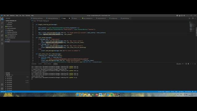 Как подключить Google Indexing API к Telegram bot с кнопками смотреть онлайн