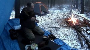 Ночевка зимой в дешёвой китайской палатке