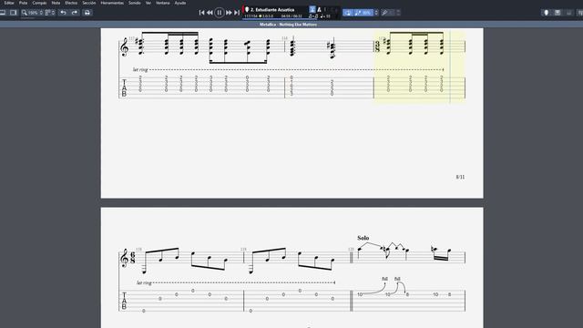 Metallica - Nothing Else Matters   Guitar Pro 7 (70, 80, 90 y 100%) смотреть онлайн
