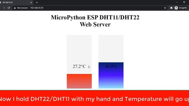 (Demo) MicroPython: DHT11/DHT22 Web Server with ESP32/ESP8266 (Weather Station) смотреть онлайн