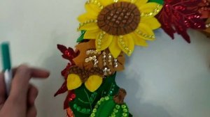 Оформление подушек Vervaco, готов осенний венок Bucilla, Golden Kite, Риолис ежевика