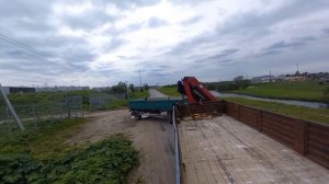 Манипулятор с прицепом. Движение задним ходом в рабочих условиях. #манипулятор