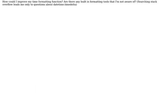 Code Review: Formatting time delta