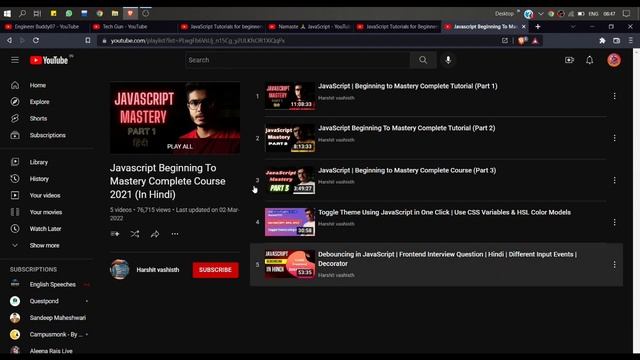 Top 5 YT Playlist For Learning JS Zero to Expert? | JavaScript Courses 2022