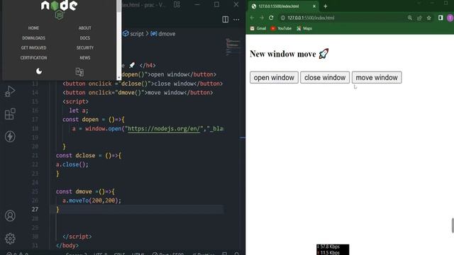 moveTo new Window Method in JavaScript || JS Tutorial for Beginners in 2022