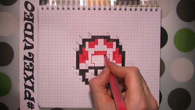 Как рисовать Объемный 3D Гриб по клеточкам / Рисунки по клеточкам #pixelvideo смотреть онлайн