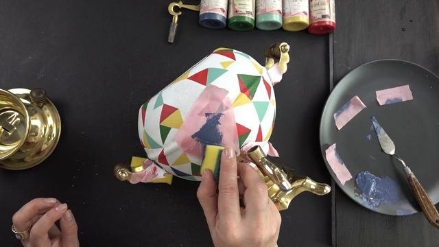 Декор самовара в стиле русского авангарда. Имитация перегородчатой эмали DIY. МК Натальи Удовиной.