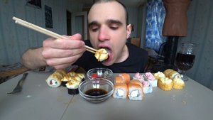 МУКБАНГ АСМР РОЛЛЫ 1 КГ / ОГРОМНЫЙ СЕТ / ОБЖОР / ВКУСНО / EATING ASMR Mukbang #659
