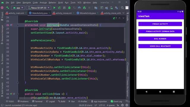 Mobile Programming | Intent - Android Studio