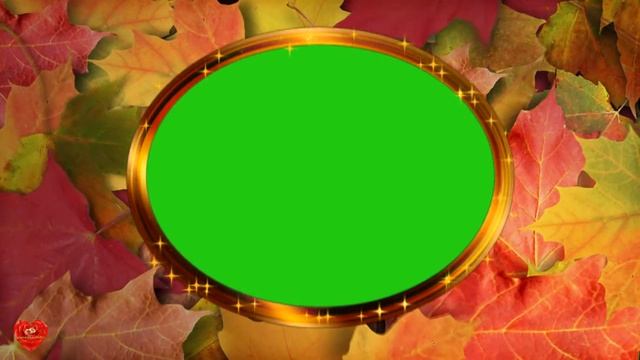 Футаж Рамка овальная хромакей с осенними листьями смотреть онлайн