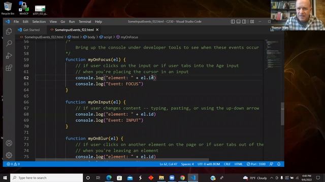 JavaScript Intro: More Events: onfocus, onblur, oninput, and onchange смотреть онлайн