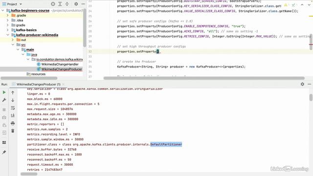 8.12_Wikimedia producer high-throughput implementation - Kafka Wikimedia Producer and Adv. Producer смотреть онлайн