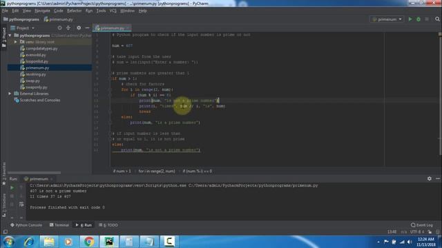 python tutorial for beginners | python prime number program | learn python tutorial | Harisystems