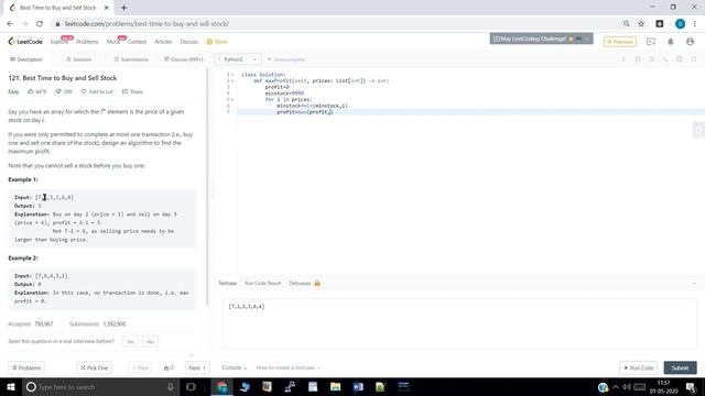 Best Time to Buy and Sell Stock | Leetcode #121 смотреть онлайн