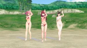 [mmd/hololive/azur lane] marine,bremerton aand atago im your tresure box